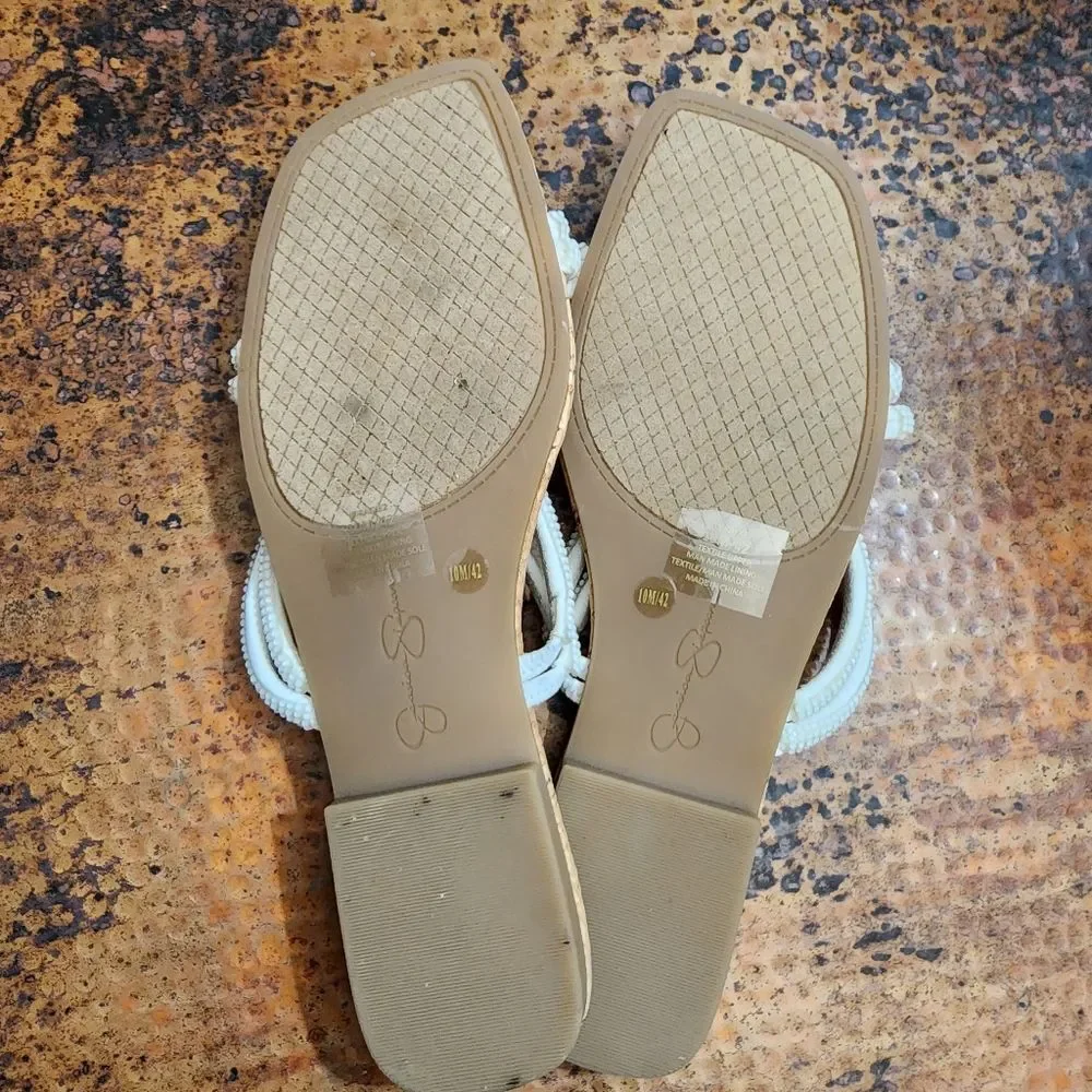 Jessica Simpson Sz.10 White Raexe 2 Slip-on Strappy Slide Sandals            285